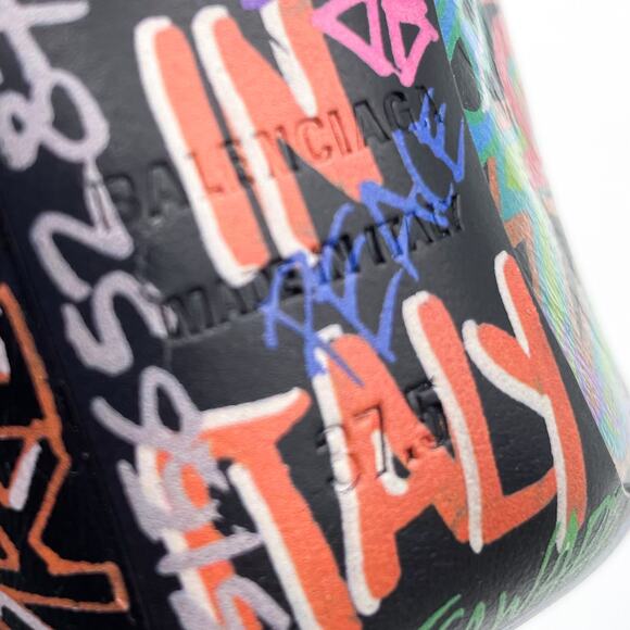 Balenciaga Graffiti Knife Pumps Black Leather Heels Pointed Sz 37.5 / 7.5 US - Picture 11 of 12